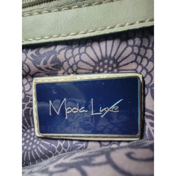 Moda Luxe Light Grayish Color Genuine Leather Hobo Bag Purse Handbag Tote READ - Picture 13 of 16